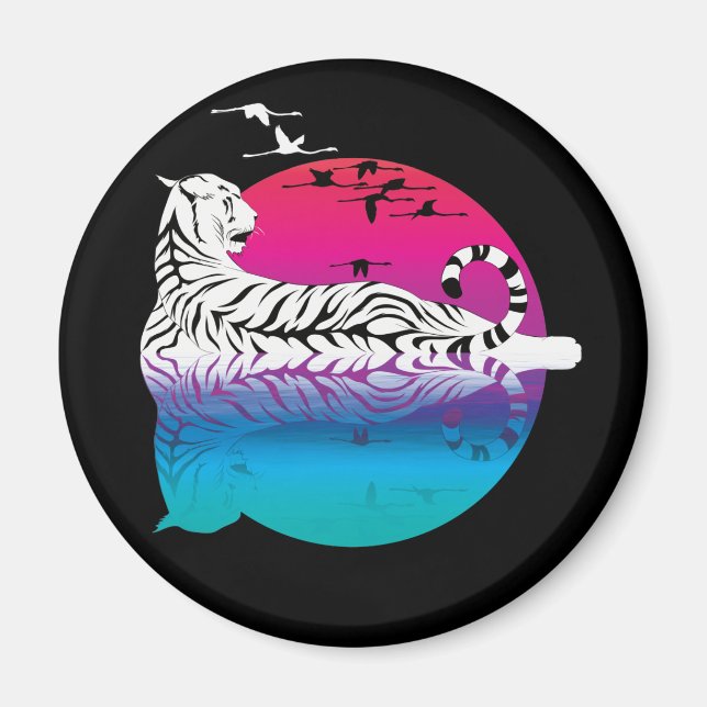 Aimant White Tiger Sunset (Devant)