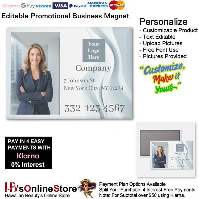 Aimant White Wave Company Photo Logo Promotional Business (White Wave Company Photo Logo Promotional Business Magnet.)