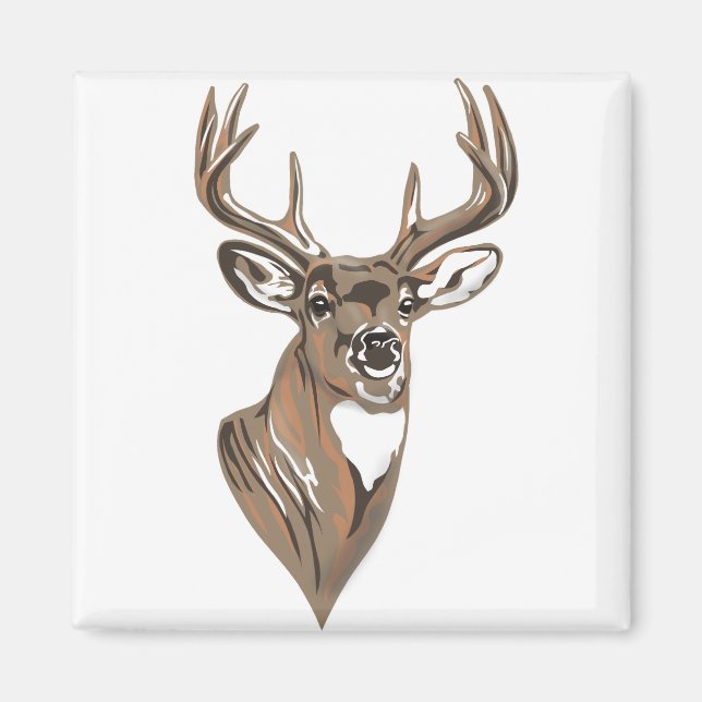 Aimant Whitetail Buck Deer Head (Devant)