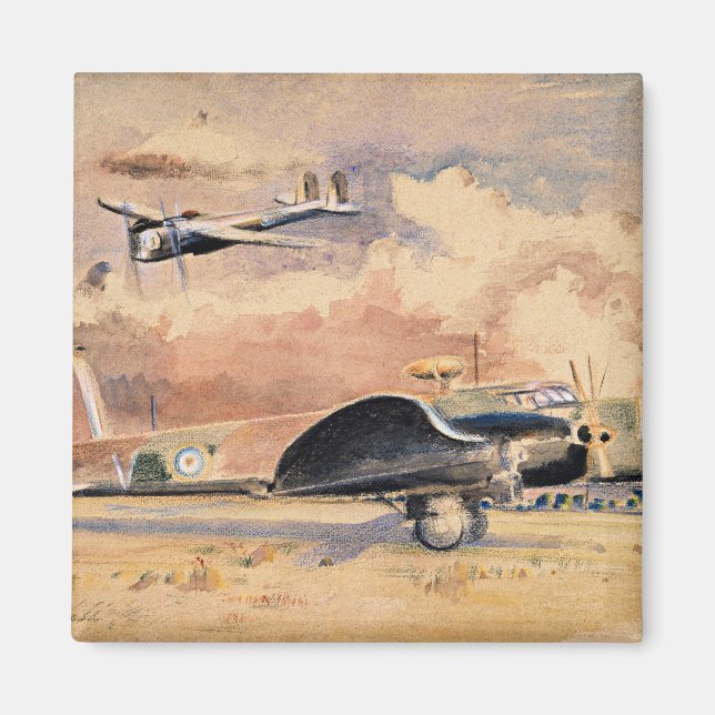 Aimant Whitley Bombers Sunning, oeuvre de Paul Nash (Devant)