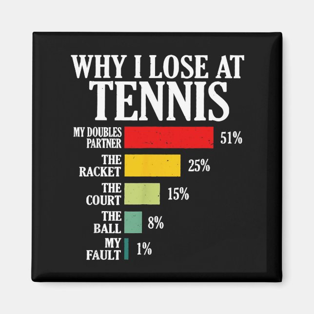 Aimant Why I Lose At Tennis Funny Tennis Player Quote  (Devant)