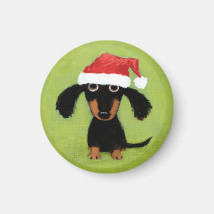 Aimant Wiener Dog Santa Funny Dachshund Christmas Xmas