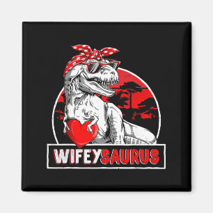 Aimant Wifeysaurus dinosaure femme t rex couple assorti