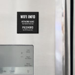 Aimant WiFi Détails Simple Blanc Typographique Noir<br><div class="desc">Un moyen pratique de garder vos détails WiFi toujours à la main pour les visiteurs à votre maison,  avec ce Magnet pour votre réfrigérateur,  avec simple typographie blanche sur un arrière - plan noir. Personnalisez facilement vos informations réseau et votre mot de passe.</div>