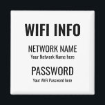 Aimant WiFi Details Simple Noir Typographique Blanc<br><div class="desc">Un moyen pratique de garder vos détails WiFi toujours à la main pour les visiteurs à votre maison,  avec ce Magnet pour votre réfrigérateur,  avec la typographie noire simpliste sur un arrière - plan blanc. Personnalisez facilement vos informations réseau et votre mot de passe.</div>