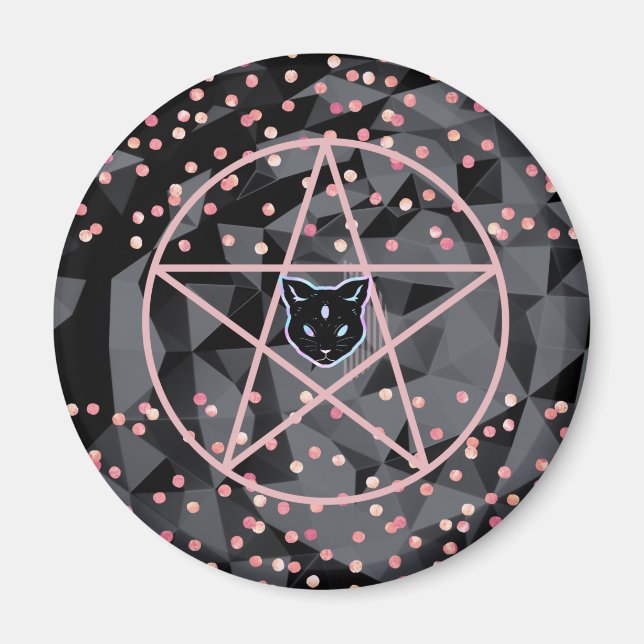 Aimant WiizyWitch Magic Witch Cosmic Chat Pentacle Magick (Devant)