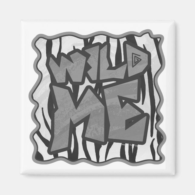 Aimant Wild Me Tiger noir et blanc (Devant)