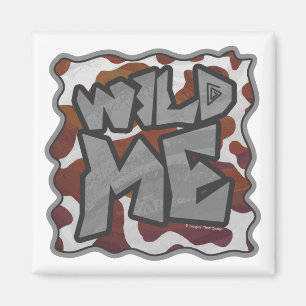 Aimant Wild me Vache Brown et blanche Impression