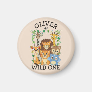 Aimant Wild One Jungle Safari bébé 1er anniversaire migno