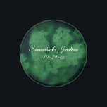 Aimant Wild Rose Flowers Personalized Wedding<br><div class="desc">Soft and dreamy wild white rambling rose flowers with a dark green overlay save the date wedding announcement or favor refrigerator magnet. Fill in your information in the template. Make more changes to text and font size, style, and color by clicking on Customize. This image is available on many products...</div>