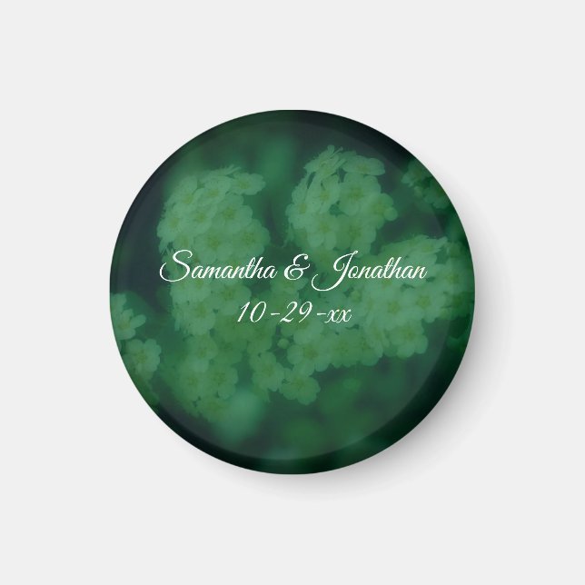 Aimant Wild Rose Flowers Personalized Wedding  (Devant)