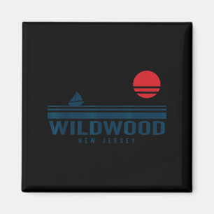 Aimant Wildwood New Jersey Coucher de soleil Voilier Leve