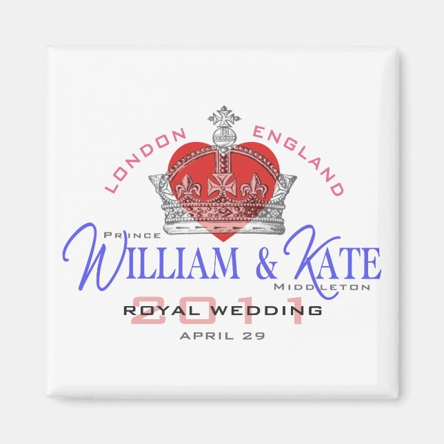 Aimant William & Kate Mariage royal (Devant)