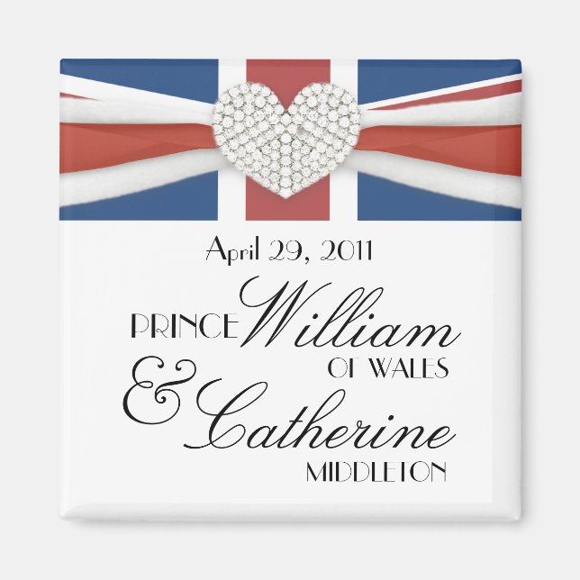 Aimant William & Kate - Mariage royal cadeau commémoratif (Devant)