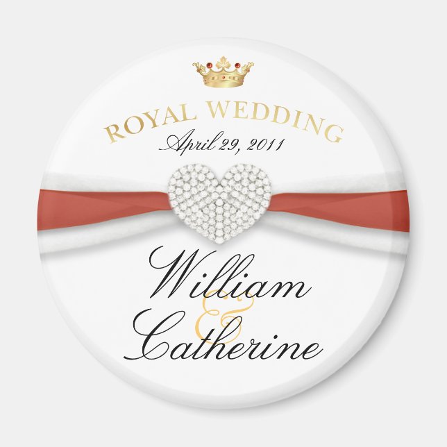 Aimant William & Kate - Mariage royal cadeau commémoratif (Devant)