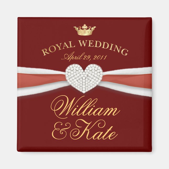 Aimant William & Kate - Mariage royal cadeau commémoratif (Devant)