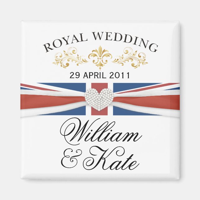 Aimant William & Kate Royal Mariage Cadeau commémoratif (Devant)