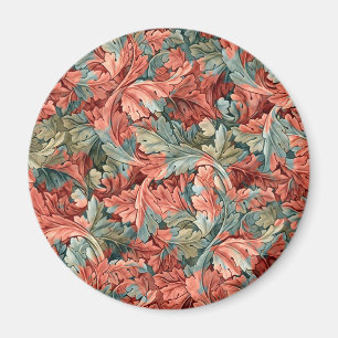 Aimant William Morris Acanthe Rouille Rouge Sauge Vert