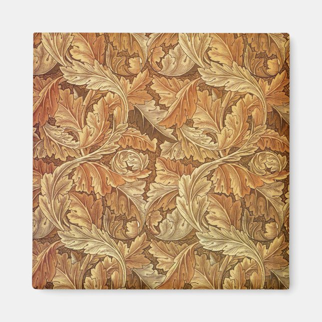 Aimant William Morris Acanthus Brun Feuilles d'Automne (Devant)