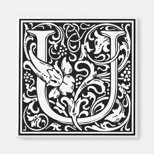 Aimant William Morris Alphabet "U" (Devant)