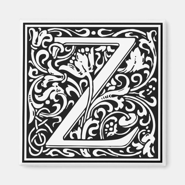 Aimant William Morris Alphabet "Z" (Devant)