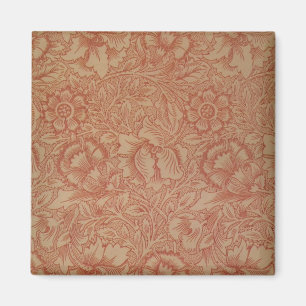 Aimant William Morris Fleur de pavot rose Floral