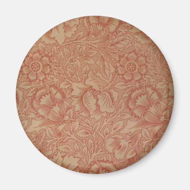 Aimant William Morris Fleur de pavot rose Floral (Devant)
