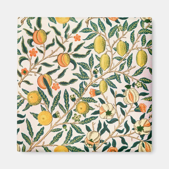 Aimant William Morris Fruit Pomegranate White Ornament (Devant)