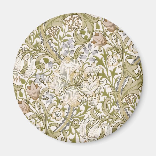 Aimant William Morris Golden Lily Garden Flower Classic (Devant)