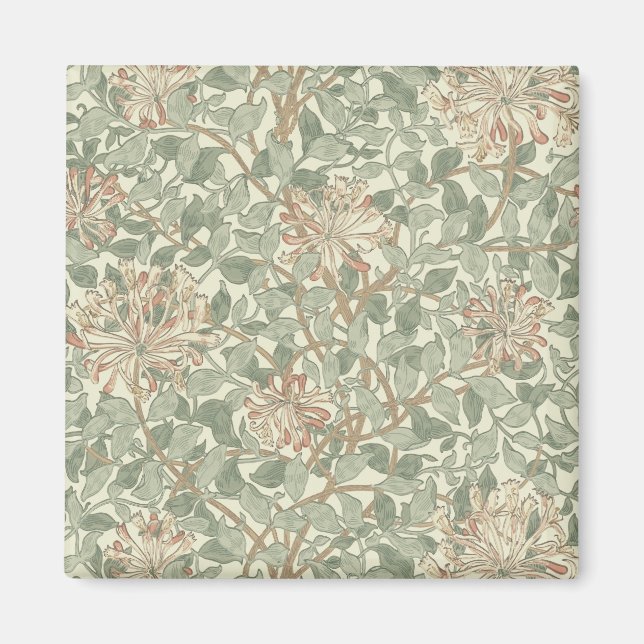 Aimant William Morris Honeysuckle Vert Floral (Devant)
