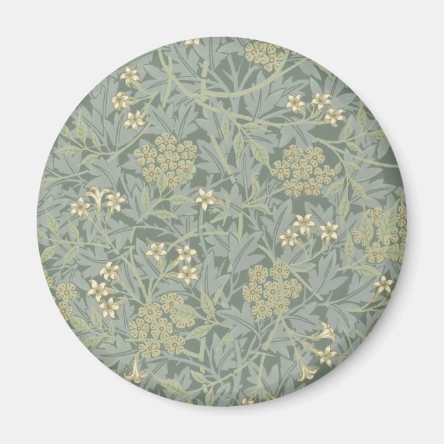 Aimant William Morris Jasmine Bleu Vert Art Botanique (Devant)