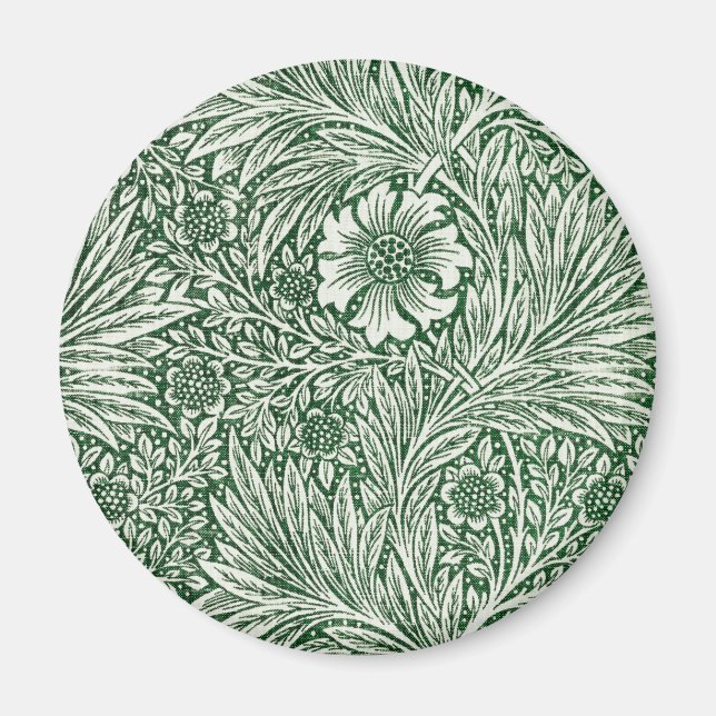 Aimant william morris marigold vert floral fleur (Devant)