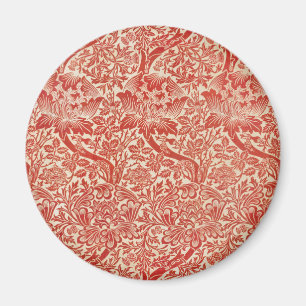 Aimant William Morris Rose & chardon Floral Rouge