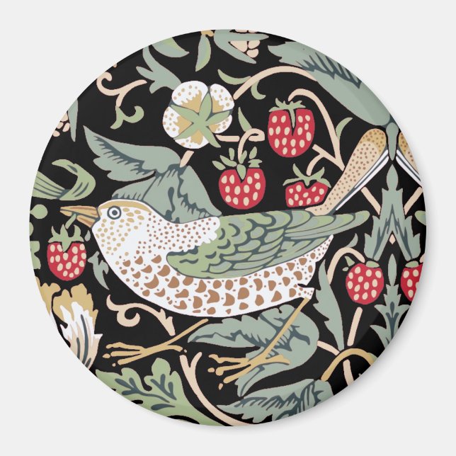 Aimant William Morris Strawberry Thief I Black Birds (Devant)