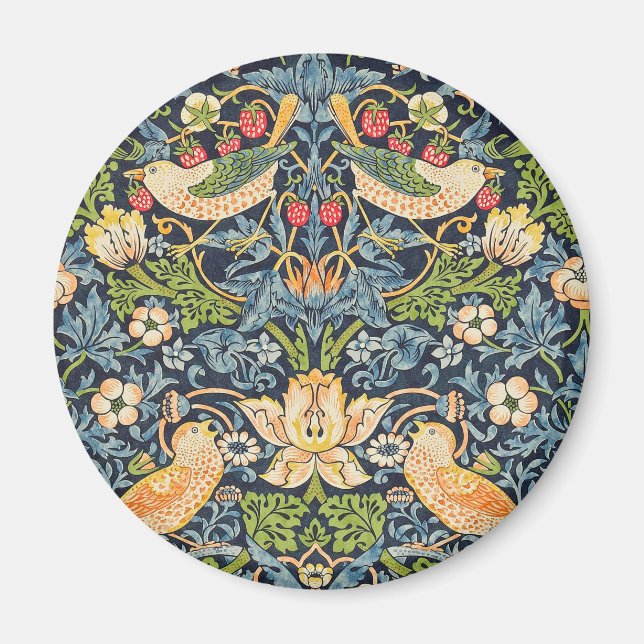 Aimant William Morris Strawberry Thief Motif floral (Devant)