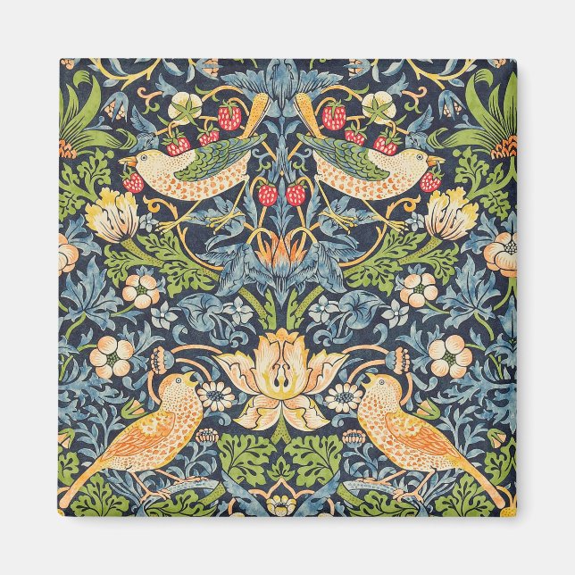 Aimant William Morris Strawberry Thief Motif floral (Devant)