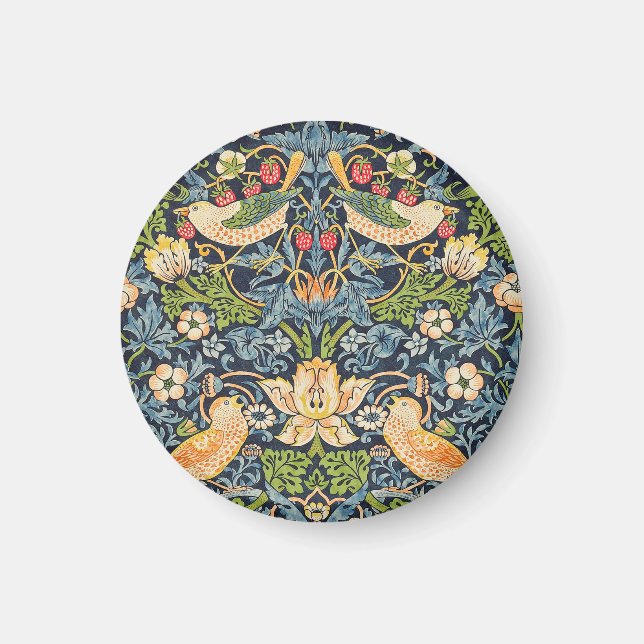 Aimant William Morris Strawberry Thief Motif floral (Devant)