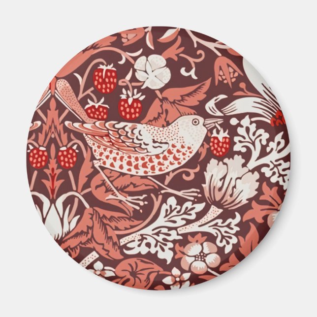 Aimant William Morris Strawberry Thief Oiseau en Terracot (Devant)