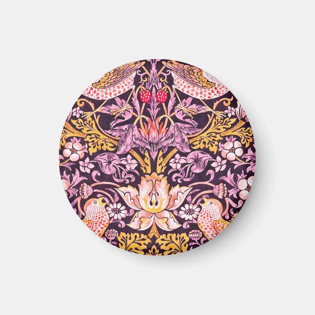 Aimant William Morris Strawberry Thief Version violette (Devant)