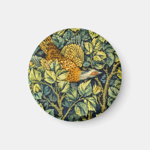 Aimant William Morris Vintage Faisan Écureuil Fleur