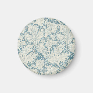 Aimant William Morris Wallflower bleu damas floral