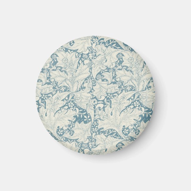 Aimant William Morris Wallflower bleu damas floral (Devant)