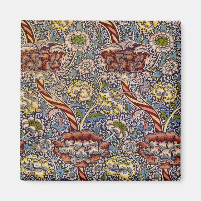 Aimant William Morris Wandle Anglais Floral Damask Design (Devant)