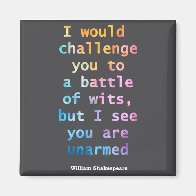 Aimant William Shakespeare Pastel Je vois que vous êtes d (Devant)
