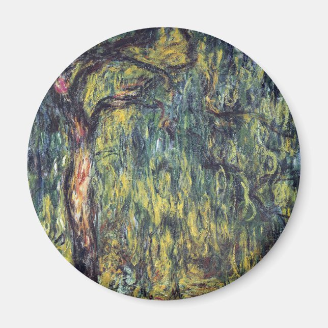 Aimant Willow de Weeping par Claude Monet, Art Vintage (Devant)