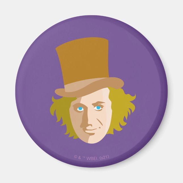 Aimant Willy Wonka Stenciled Face Graphic (Devant)