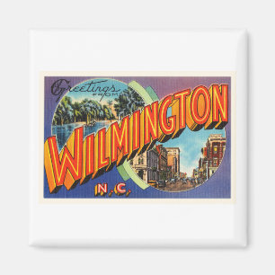 Aimant Wilmington #2 North Carolina NC Carte postale Vint