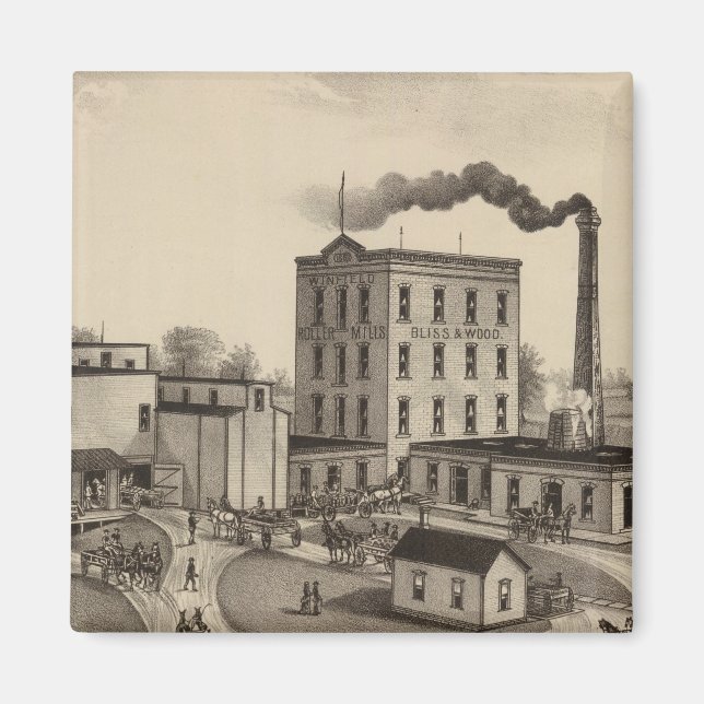 Aimant Winfield Roller Mills, Blissand Wood, Kansas (Devant)