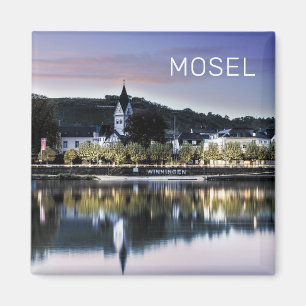 Aimant Winningen Moselle Sunset Panorama Allemagne Vintag