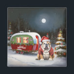 Aimant Winter Bulldog Caravan Christmas Adventure<br><div class="desc">Laissez-vous tenter par la magie d'une nuit d'hiver enneigée alors qu'une caravane glisse gracieusement à travers le paysage illuminé par la lune. La beauté sereine de la neige scintillante et l'éclat enchanteur de la lune créent une scène captivante, promettant une aventure de Noël inoubliable remplie de chaleur, de joie et...</div>